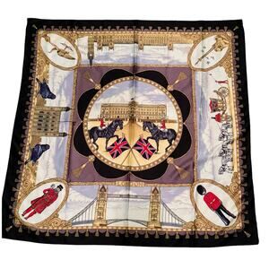 Vintage Art of the Scarf 34x34 Square Scarf from Tie Rack Ltd London Royals